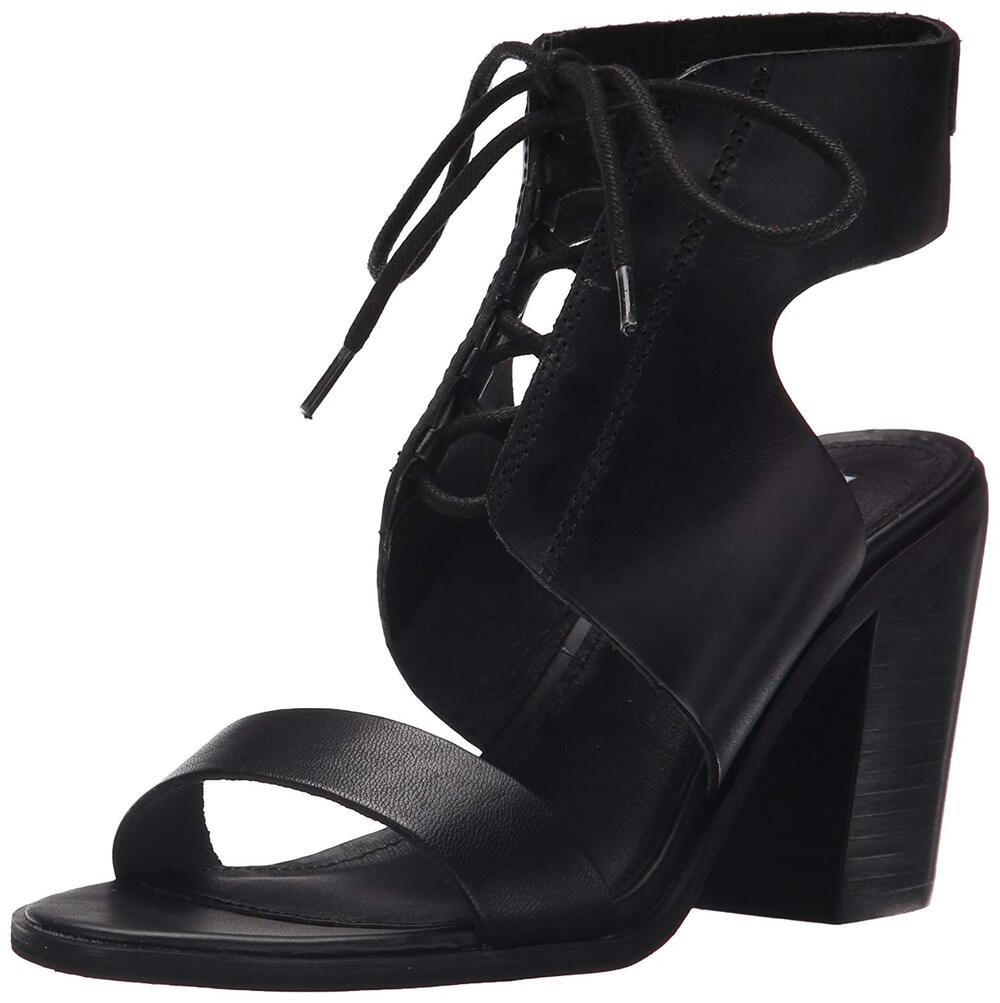 Steve Madden Nannoo Black Lace up Heel Sandals Sz 9